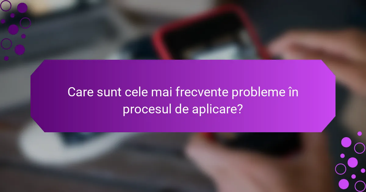 Care sunt cele mai frecvente probleme în procesul de aplicare?