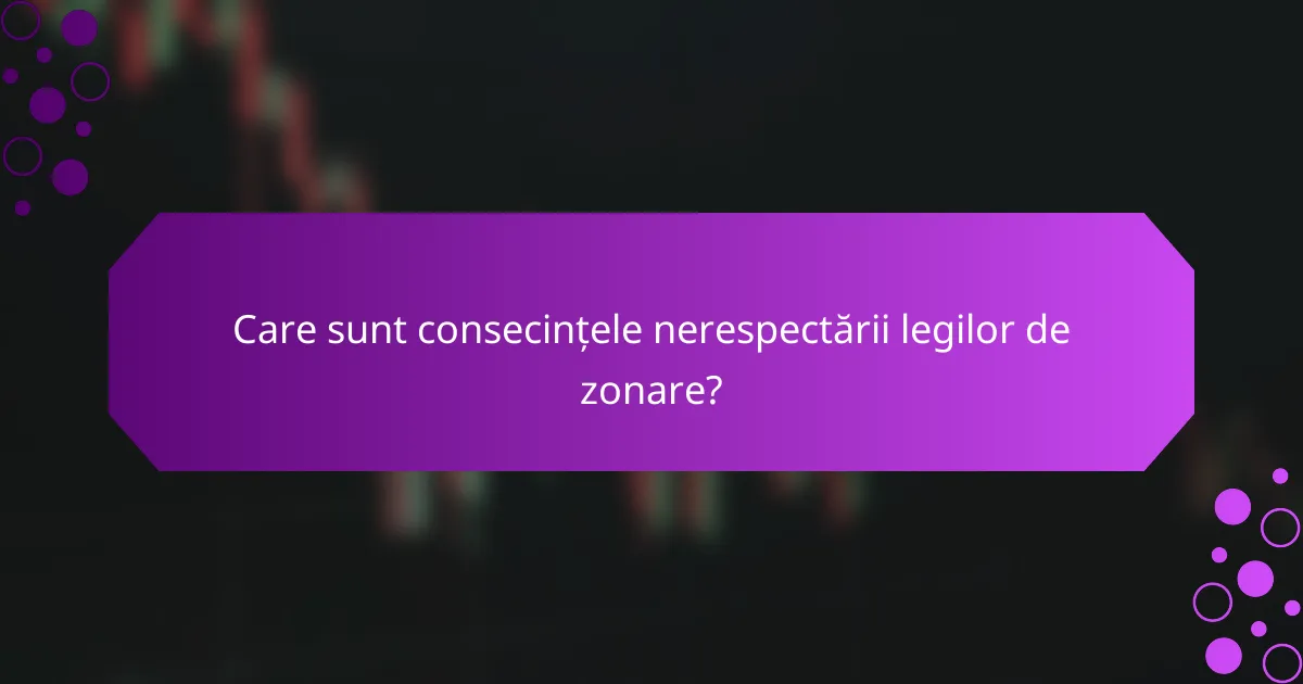 Care sunt consecințele nerespectării legilor de zonare?