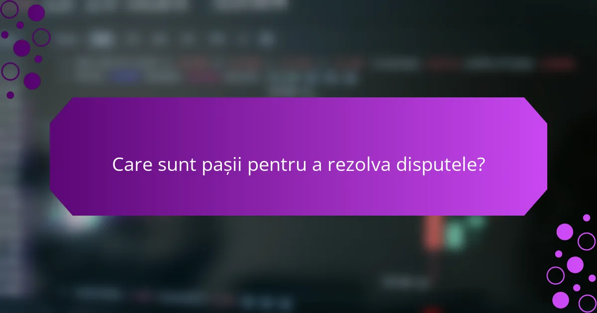 Care sunt pașii pentru a rezolva disputele?