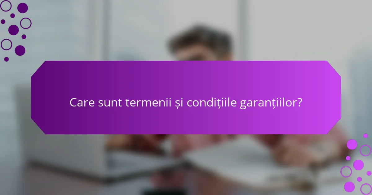 Care sunt termenii și condițiile garanțiilor?