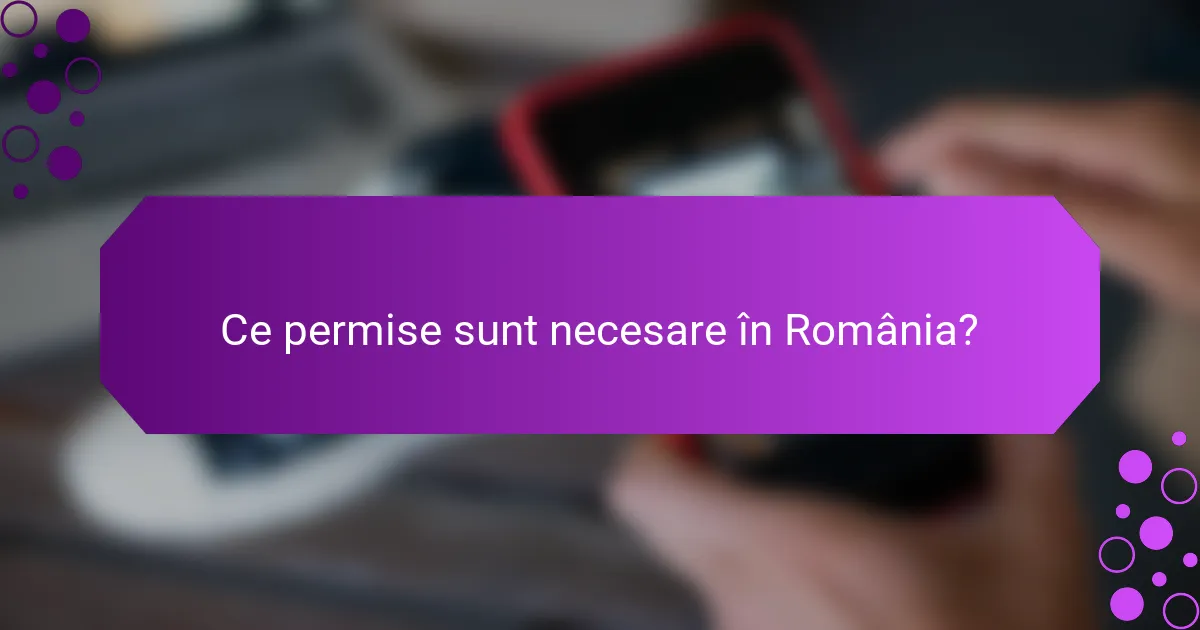 Ce permise sunt necesare în România?