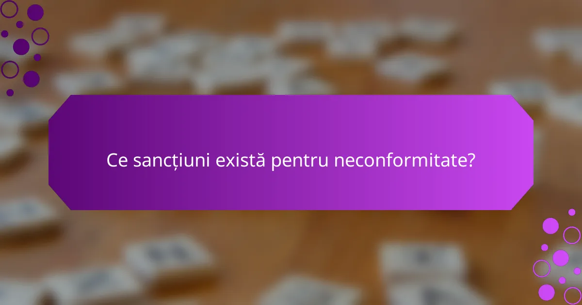 Ce sancțiuni există pentru neconformitate?