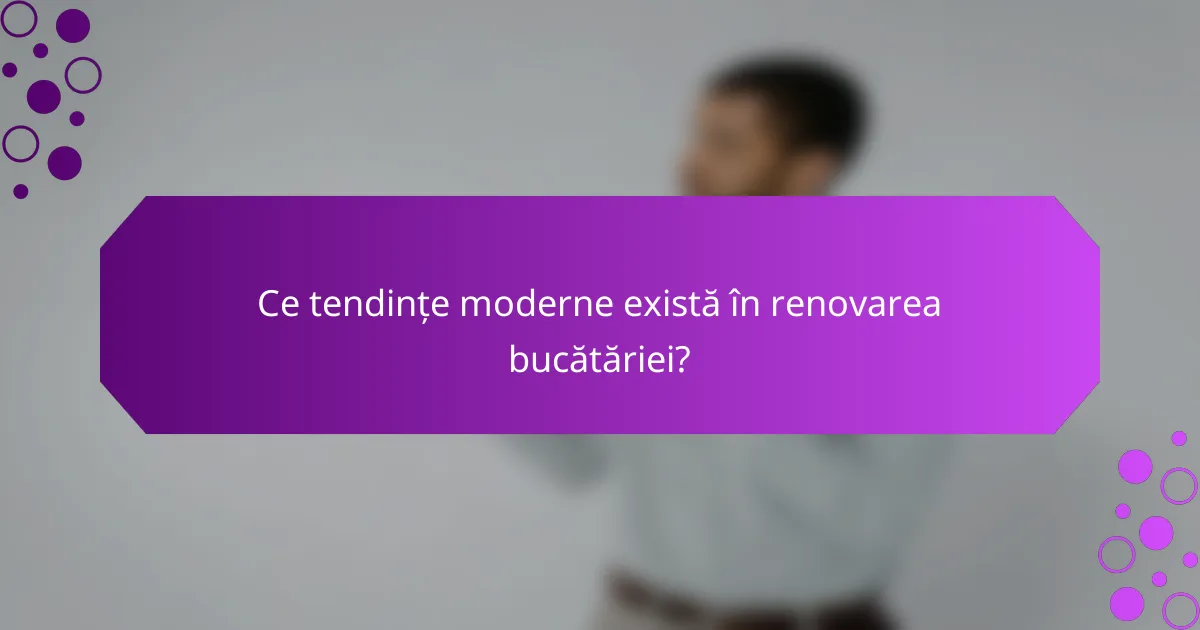 Ce tendințe moderne există în renovarea bucătăriei?