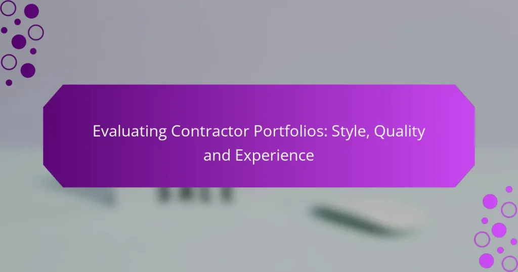 Evaluarea Portofoliilor Contractorilor: Stil, Calitate și Experiență